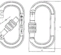 Карабин Овал дюралевый с муфтой (keylock)