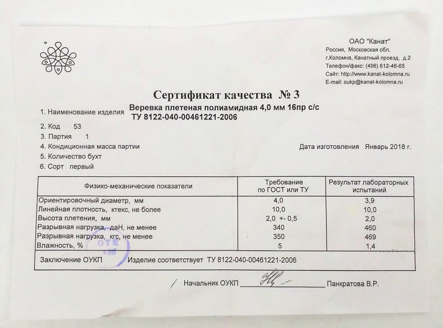 Репшнур Коломна 4 мм, белый