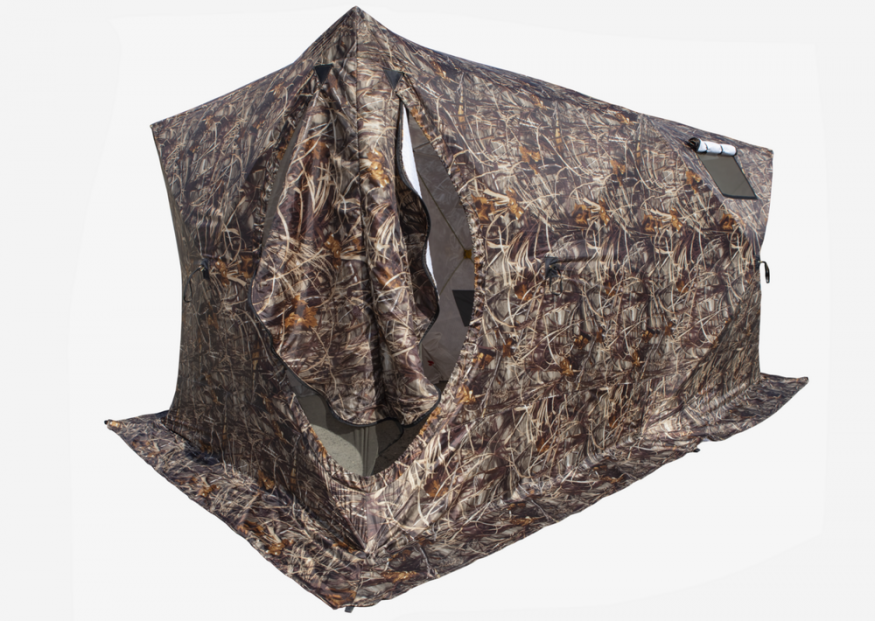 Палатка зимняя КУБ 3 Дубль (трехслойная, дышащая, камыш, москитная сетка)