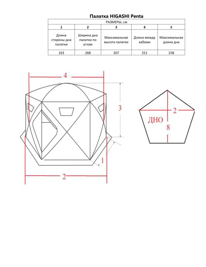 Палатка зимняя Higashi Penta (однослойная)
